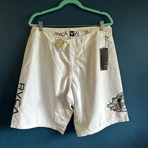 RVCA White Board Shorts Lightweight Swimwear